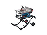 Bosch GTA50W saw stand with table saw mounted.