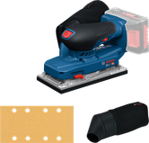 Bosch GSS18V-18 cordless sheet sander with dust bag.