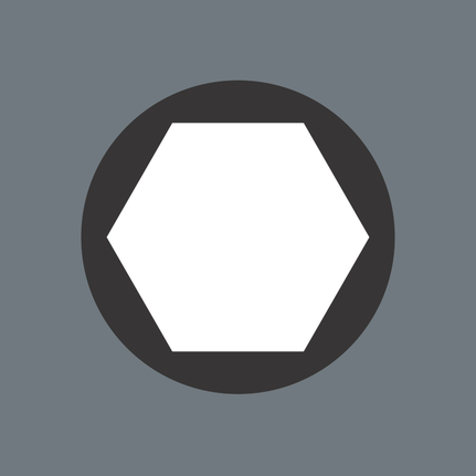 Hex screwdriver head.