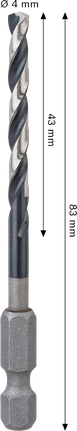 Bosch PRO Metal HSS-G Impact Twist Drill Bit 4 mm.