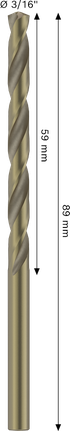 Bosch PRO HSS-Co twist drill bit 4.76x59x89 mm.