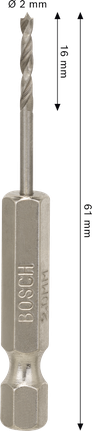 Bosch PRO Wood HSS Brad Point Drill Bit 2 mm.
