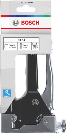 Bosch HT 14 handheld tacker for staples and nails.