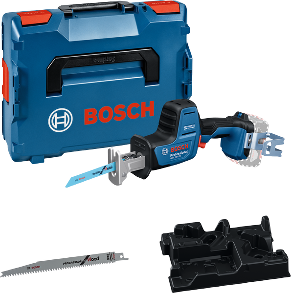 Bosch GSA 18V-24 cordless reciprocating saw set.