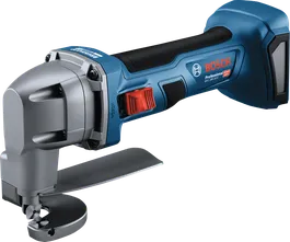 Bosch GSC 18V-16 E cordless metal shear for cutting steel.