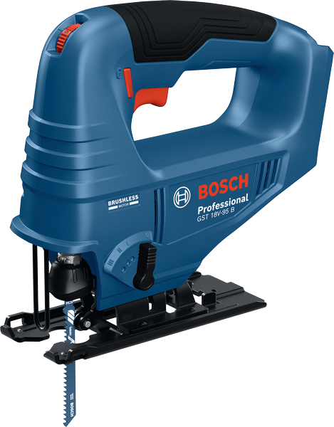 Bosch GST 18V-95 B cordless jigsaw for precise cutting.