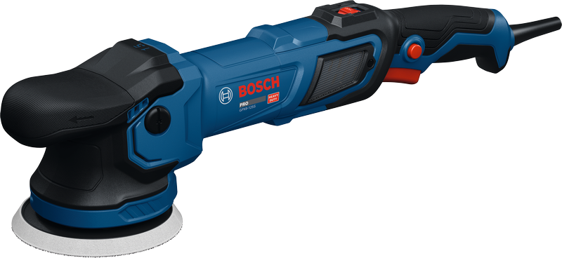 Bosch GPX9-125S polisher with ergonomic handle.