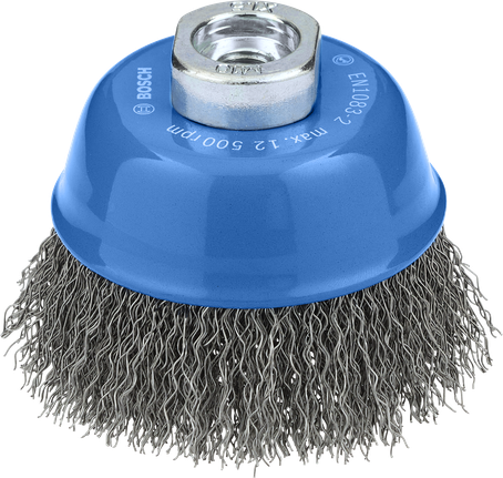 Bosch Metal Clean Cup Brush 75 mm for angle grinders.
