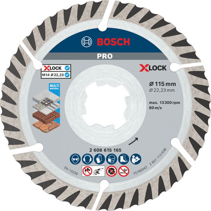 Bosch PRO Multi Material Diamond Disc 115 mm X-Lock.