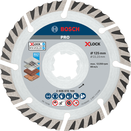 Bosch PRO Multi Material Diamond Disc 125 mm X-Lock.