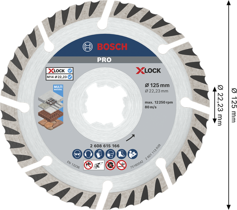 Bosch PRO Multi Material Diamond Disc 125mm X-Lock.