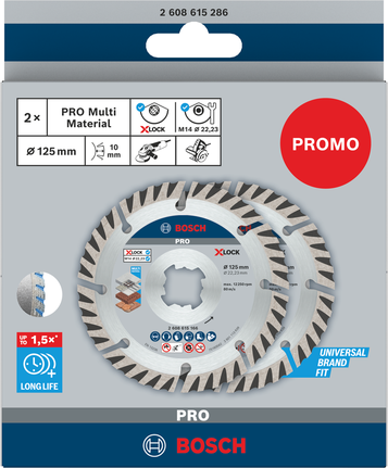 Bosch PRO Multi Material Diamond Disc X-Lock 125mm 2-pack.