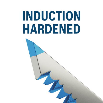 Induction hardened saw teeth.