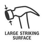 Large striking surface.