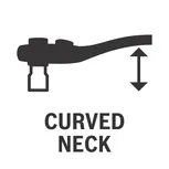 Curved neck.
