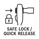 Ratchet lock button.