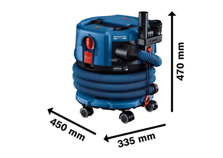 Bosch GAS 18V-12 MC cordless dust extractor, 470x450x335 mm.