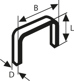 Bosch Fine Wire Staples Type 53/6 with labeled dimensions.