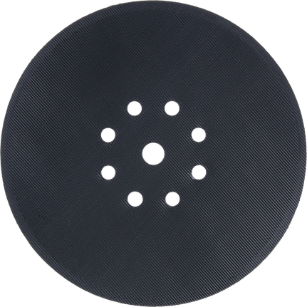 Bosch 215 mm backing pad with 8 perforations.
