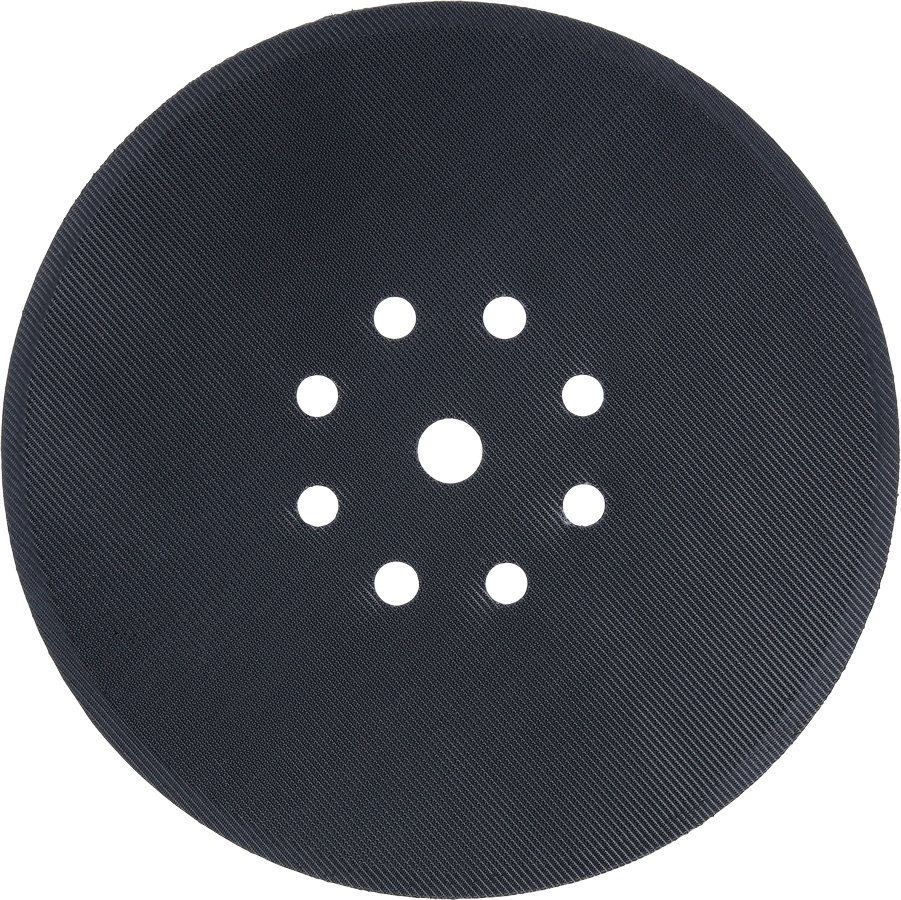 Bosch 215 mm backing pad with 8 perforations.