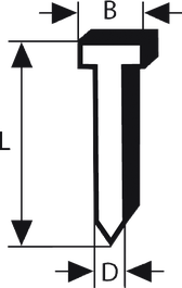 Bosch PRO BN18 Brad Nail 16G dimensions diagram.