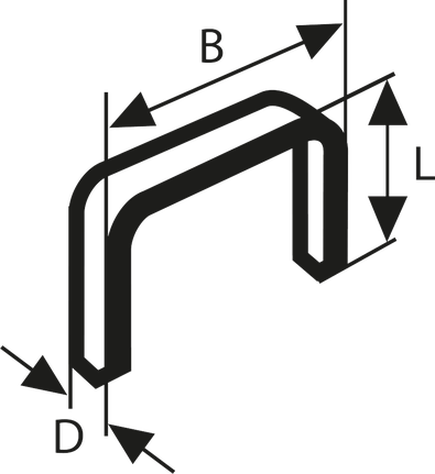 Bosch Fine Wire Staples Type 53/10S with dimensions labeled.
