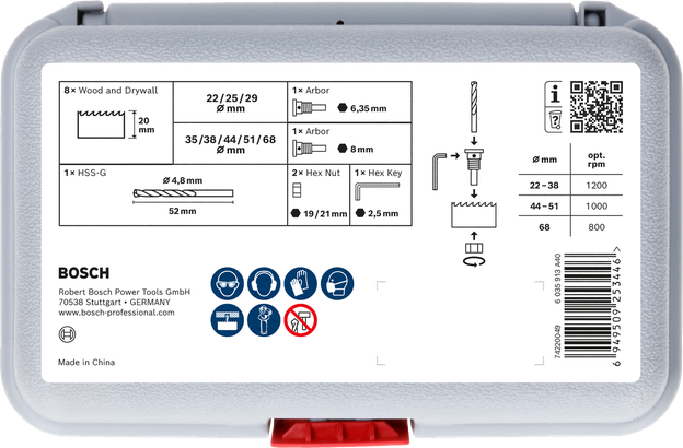 Wood and Drywall arbored Hole Saw Set with Pilot Drill
