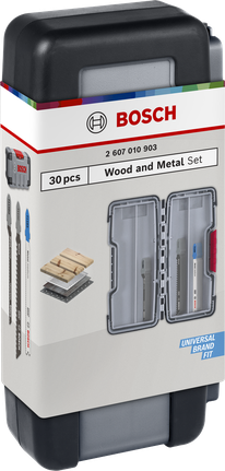 Bosch Wood and Metal Jigsaw Blade Set 30 pcs in case.