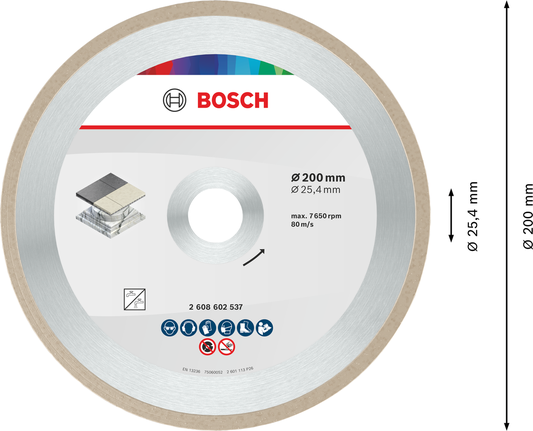 Bosch ceramic cutting disc 200 mm for tile cutting.