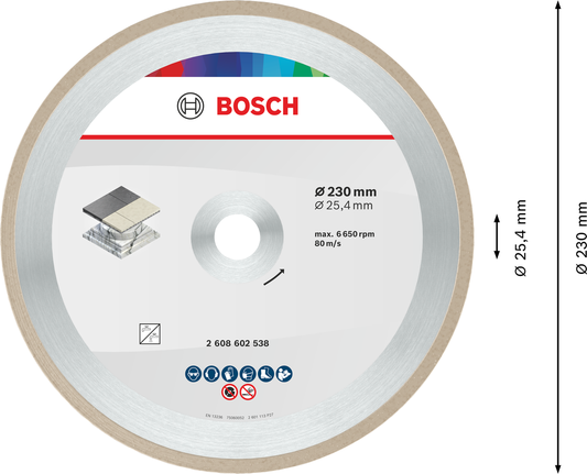 Bosch ceramic cutting disc 230 mm for tile work.