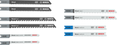 Bosch Wood and Metal Jigsaw Blade Set 10 pcs for clean and fast cuts.