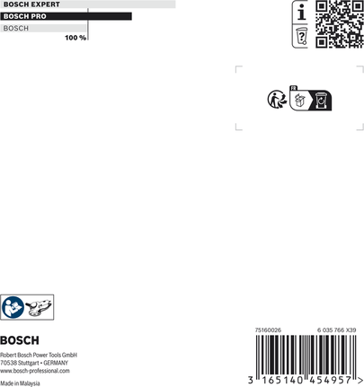 Bosch PRO Sanding Pad medium 125 mm with 8 holes.
