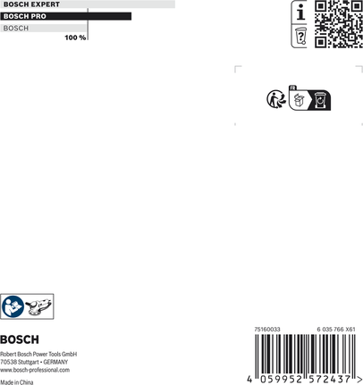 Bosch PRO sanding pad medium 125 mm with 8 holes.