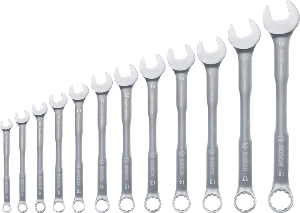 Bosch combination wrench set 6-19 mm 12 pieces.