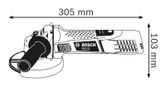 Bosch GWS 7-100 Angle Grinder dimensions drawing