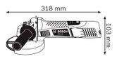 Bosch GWS 7-125 Angle Grinder dimensions drawing