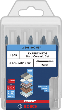 Bosch EXPERT HEX-9 HardCeramic drill bit set 5 pcs.