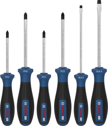 PRO Screwdriver PH/PZ/SL Set, 6 pcs