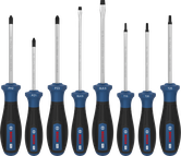 Bosch PRO Screwdriver Set 8 pcs with color-coded handles.
