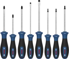 Bosch PRO Screwdriver Set 8 pcs with color-coded handles.