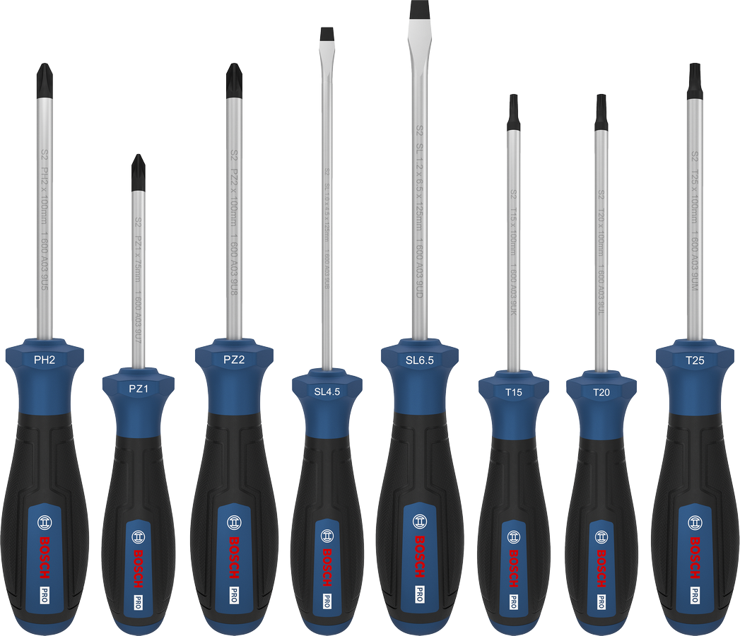 PRO Screwdriver PH/PZ/SL/TX Set, 6 pcs
