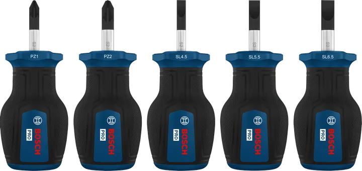 PRO Stubby Screwdriver PZ/SL Set , 5 pcs