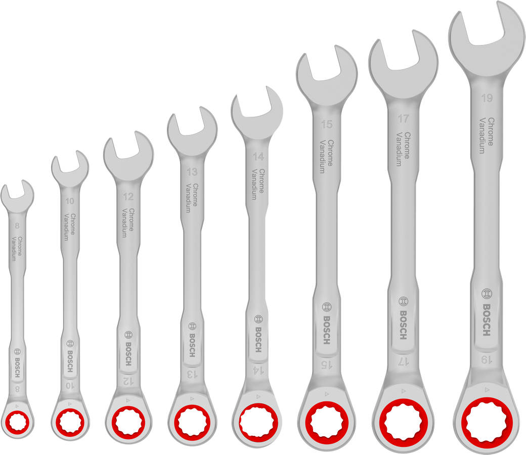 Ratchet Combination Wrench Set, 8 pcs