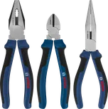 Bosch pliers set 3 pcs with multi-component handles.