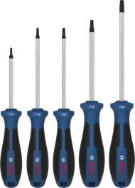 Bosch Screwdriver Set TX 5 pcs with chrome vanadium shafts.