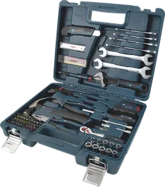 Bosch hand tool mixed set 89 pcs in blue carrying case.