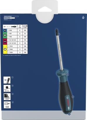 PRO Screwdriver PH/PZ/SL/TX Set, 6 pcs