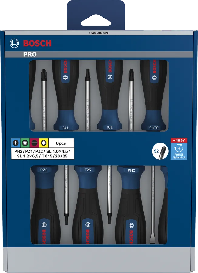 PRO Screwdriver PH/PZ/SL/TX Set, 6 pcs