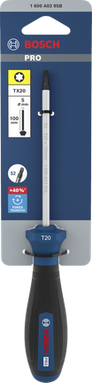 Bosch PRO Screwdriver TX20 x 100 mm with ergonomic handle.