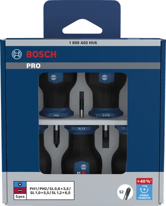 PRO Stubby Screwdriver PH/SL Set, 5 pcs